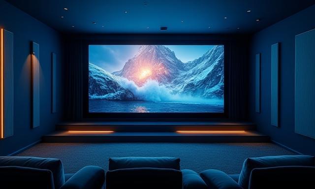 ZenithView Stellar 85 inch Smart TV in a home theater.